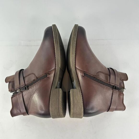 Propet Women's Tatum Boots US 9 Dark Burgandy Pull-On Side Zip Ankle Booties - Picture 10 of 13